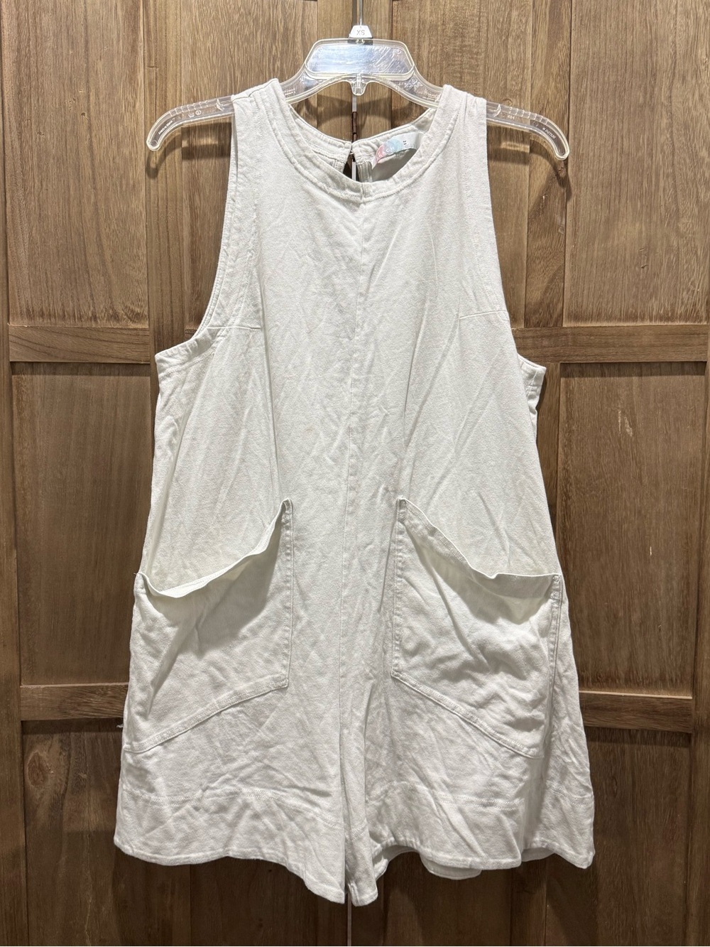 Women's FP Beach Sleeveless White Romper.